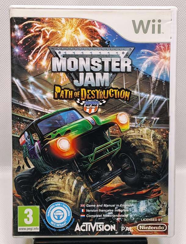 Monster Jam: Path of Destruction (Nintendo Wii) with Monster Jam Wii Steering Wheel