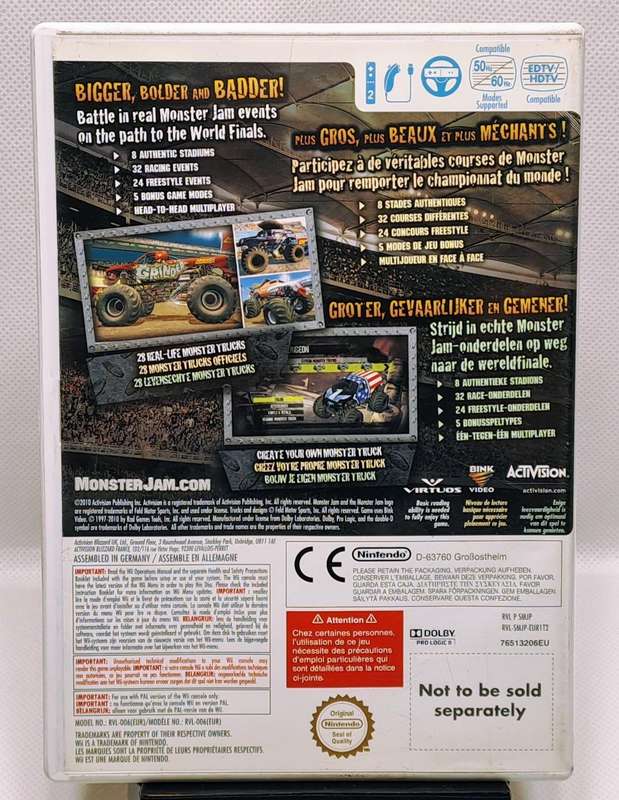 Monster Jam: Path of Destruction (Nintendo Wii) with Monster Jam Wii Steering Wheel