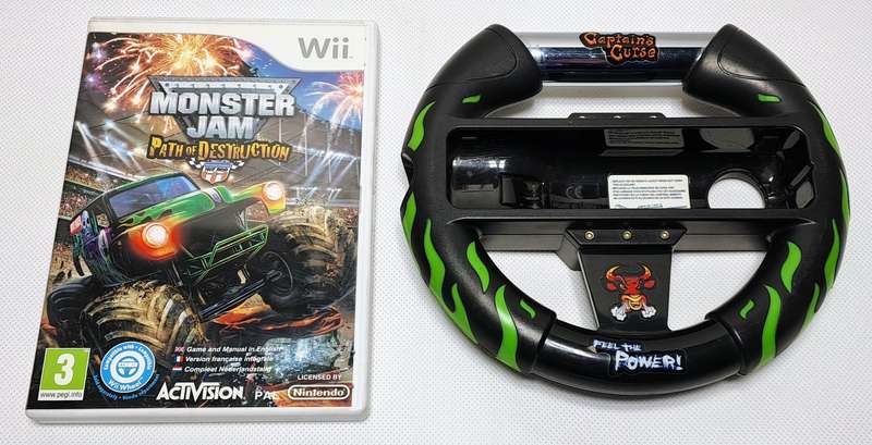 Monster Jam: Path of Destruction (Nintendo Wii) with Monster Jam Wii Steering Wheel