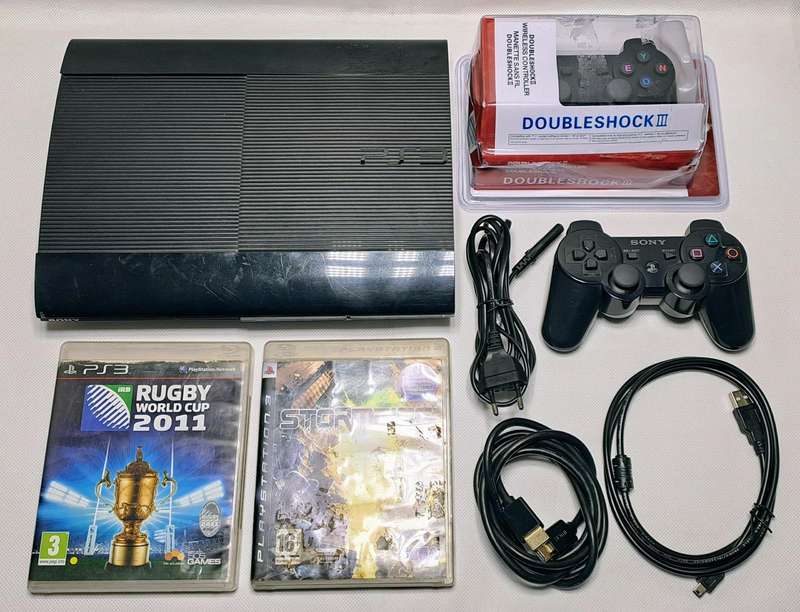 Sony PlayStation 3 / PS3 Super Slim Console (500GB)(CECH-4204A) with Controllers & Games