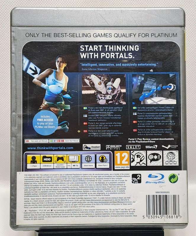 Portal 2 - Sony PlayStation 3 / PS3 Game (Platinum)