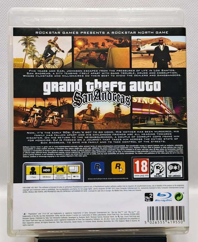 Grand Theft Auto: San Andreas - Sony PlayStation 3 / PS3 Game