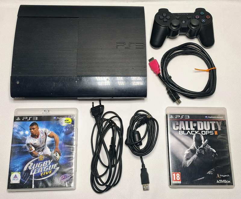 Sony PlayStation 3 / PS3 Super Slim Console (500GB)(CECH-4204A) with Controller & Games