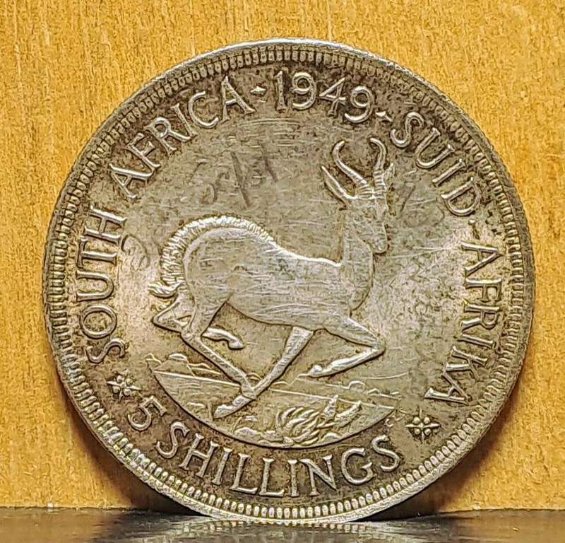 South African 5 Shilling 1949 Silver Coin (Circulated Silver)