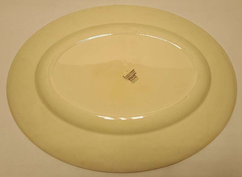 Susie Cooper Crown Works Porcelain Sage Green Dresden Spray Oval Serving Platter (405x315mm)