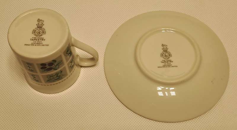 Royal Doulton Tapestry Fine Bone China Demitasse Cup & Saucer TC 1024 (Misprint)