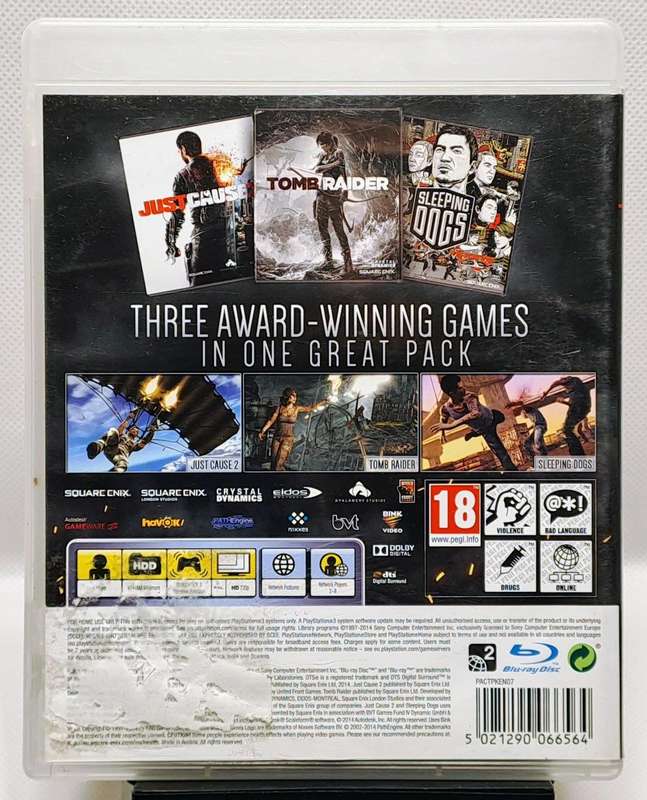 Ultimate Action Triple Pack  Sony PlayStation 3 / PS3 (Just Cause 2, Sleeping Dogs & Tomb Raider)