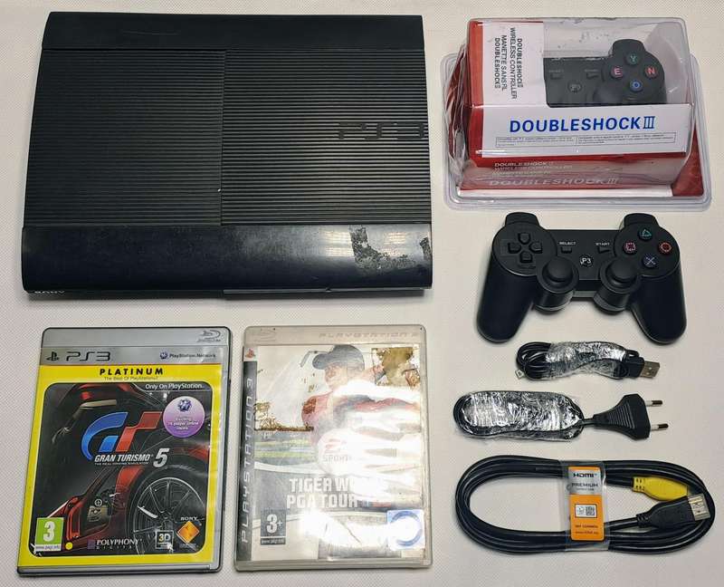 Sony PlayStation 3 / PS3 Super Slim Console (320GB)(CECH-4004A) with Controllers & Games