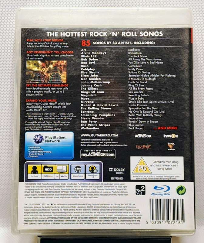Guitar Hero: Warriors of Rock Bundle for Sony PlayStation 3 / PS3  Guitar + Receiver + 2 Games