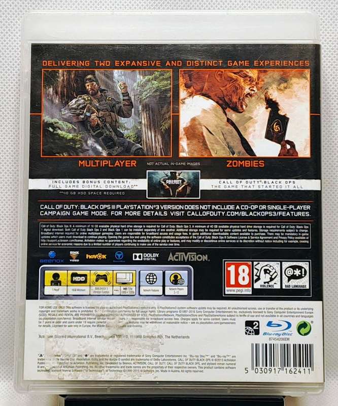 Call of Duty Black Ops III/3 - Sony PlayStation 3 / PS3 Game