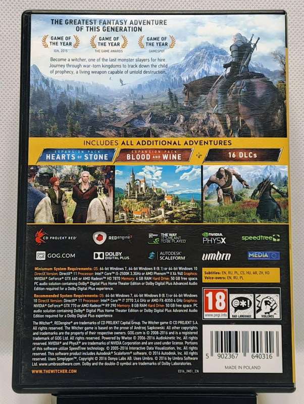 The Witcher 3: Wild Hunt  Game of the Year Edition - PC DVD-ROM Game