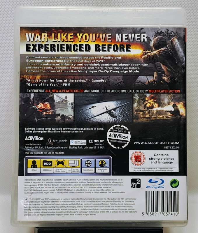 Call of Duty World at War - Sony PlayStation 3 / PS3 Game