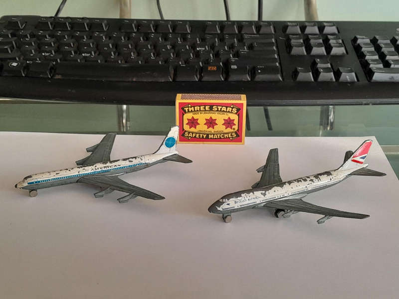 Vintage die cast Boeings 707 and 747