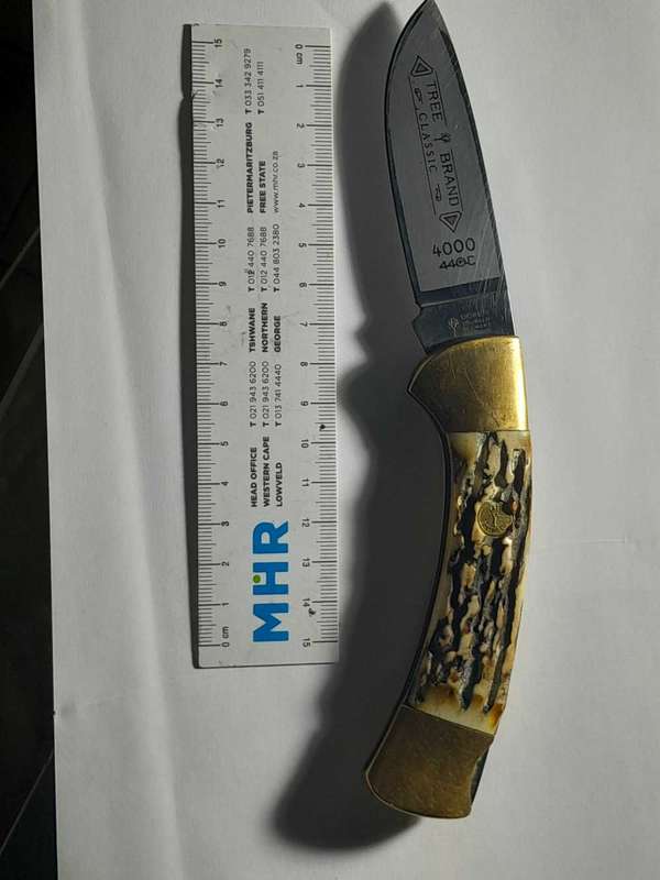 Boker Tree Brand 4000 440c Stag Hunter Lockback Folder.