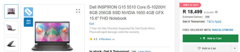 Dell G15 5510 Intel Core i5 10th Gen Gaming laptop | For Spares or repairs