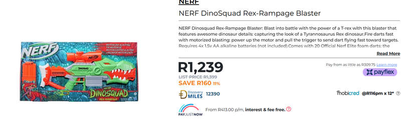 NERF DinoSquad Rex-Rampage Blaster