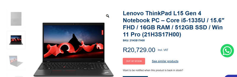 Lenovo Thinkpad L15 Gen 4 | 13th GEN i5, 8GB RAM, 512GB SSD, FHD