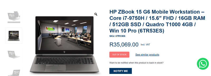 HP ZBook Studio Workstation | 9th GEN i5, 16GB RAM, 512GB SSD, FHD, Nvidia Quadro T1000 4GB Graphics