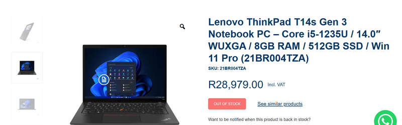 Lenovo ThinkPad T14s Gen 3 Touchscreen Laptop | 12th Gen i5 / 14' FHD / 16GB RAM / 256GB SSD