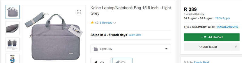 KELOE PADDED LAPTOP BAG |  15.6' LAPTOP SIZE