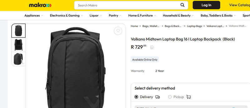 Volkano Midtown Laptop BackPack 16lt Laptop Backpack  (Black) | 16' Laptop Size | USB Charging Port
