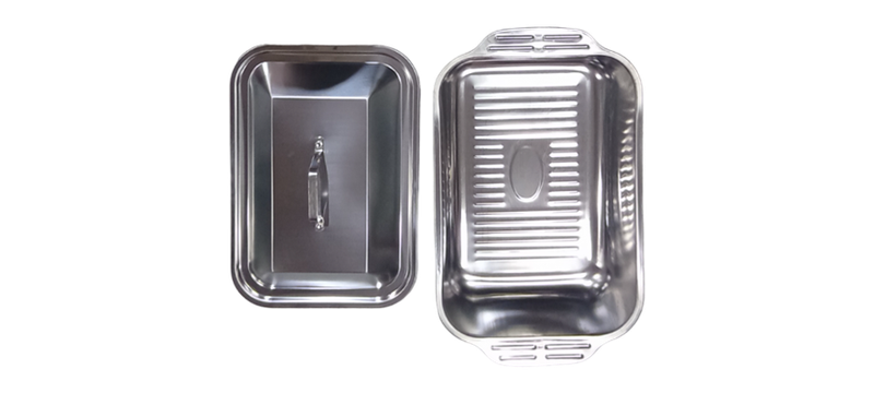 Multi-purpose Dish, Oven Pan with Lid, Braai Roasting Pan with lid, 42x24x7.5 cm