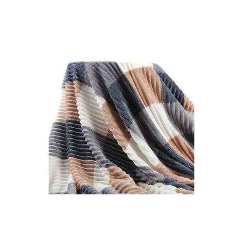 Queen Size Sherpa Wool Cozy Warm Multi Coloured Throw Blanket, Choose your Colour