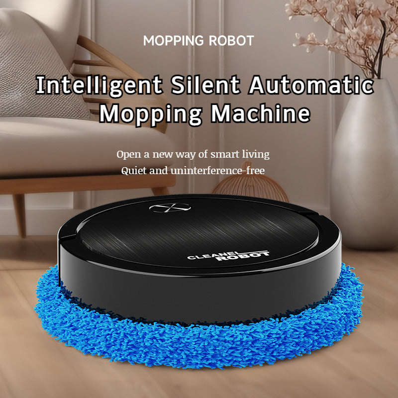 Intelligent fully automatic wet & dry mopping robot rechargeable, black or white, 3 In 1 function