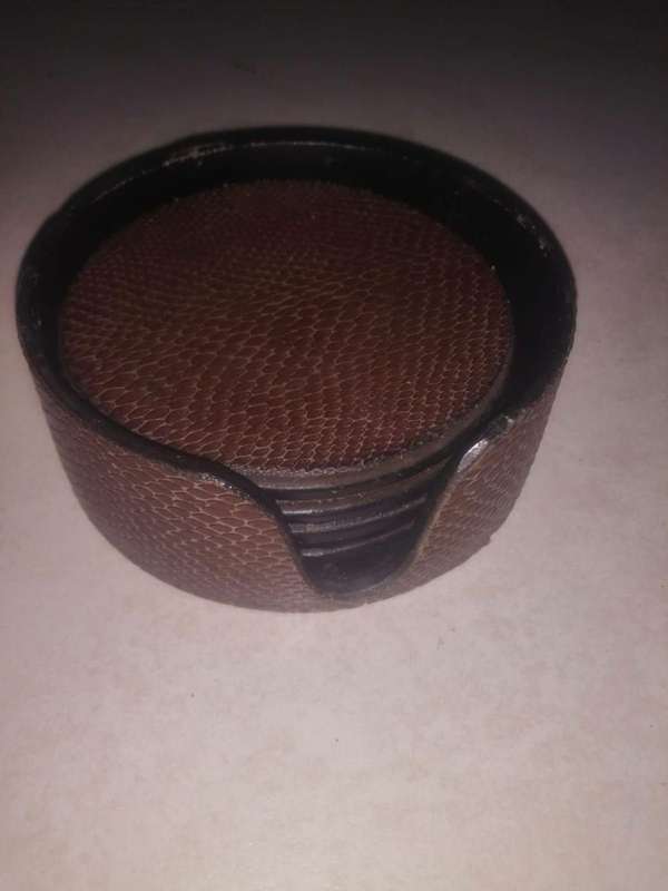 6pc Handmade Leather Coasters, As per photos