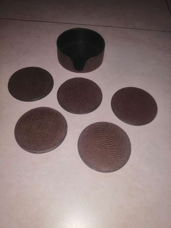 6pc Handmade Leather Coasters, As per photos