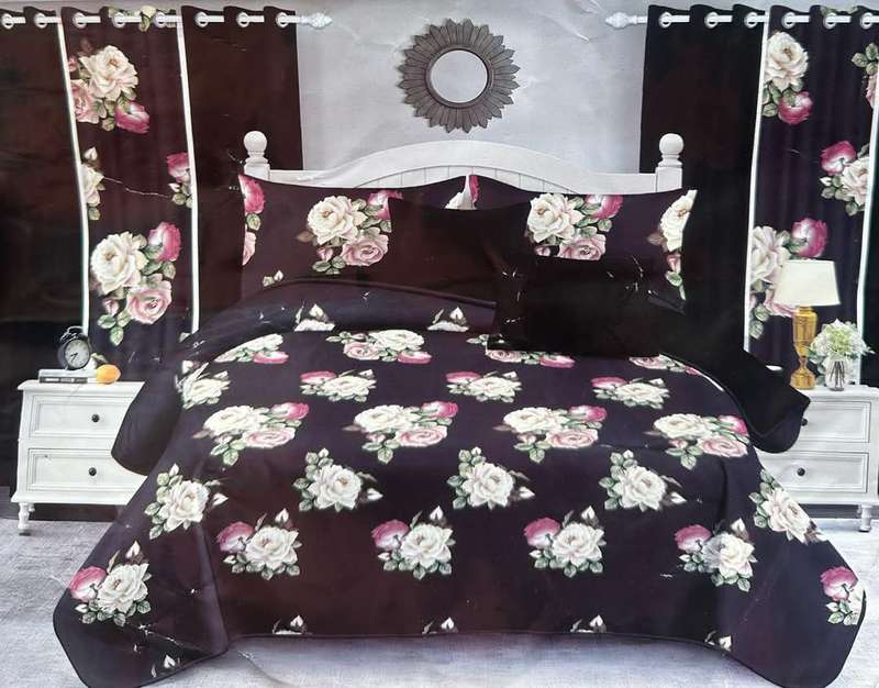 5pc Queen set bedspread , 2 standard + 2 continental pillow cases