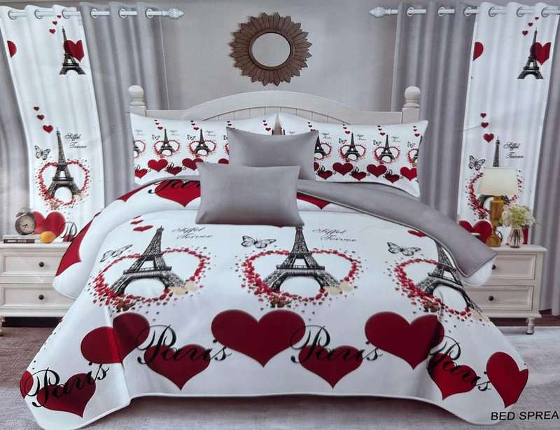 5pc Queen set bedspread , 2 standard + 2 continental pillow cases