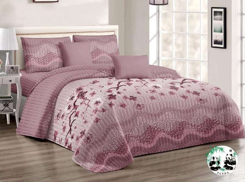 5pc Queen set bedspread , 2 standard + 2 continental pillow cases