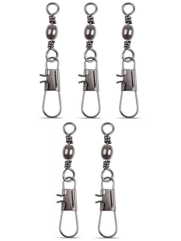 5Pc Fishing Barrel Swivel With Safety Snap Swivels Fishing Tackle Sea Fishing, Swivel Snap No:10
