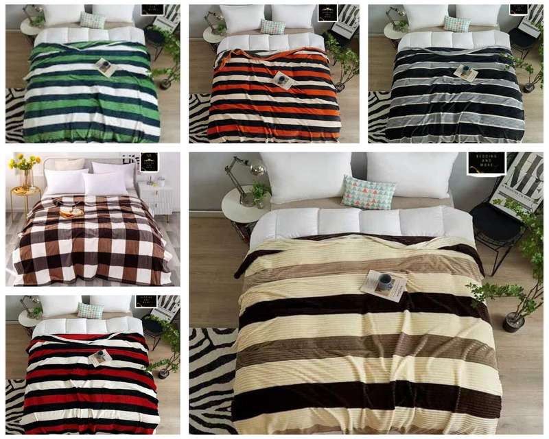 6Pc White Queen Set, with Fleece Blanket (choose color), also in Double size