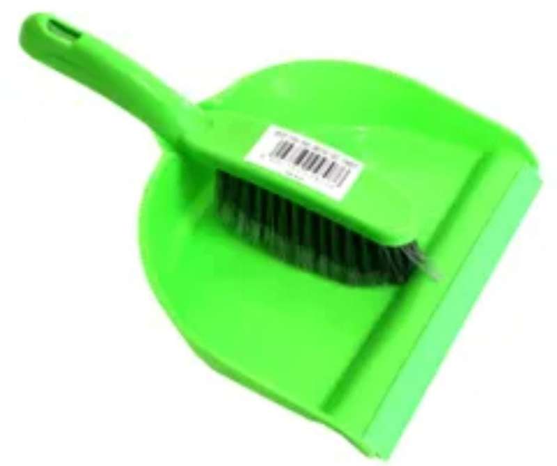 30cm Dustpan with Brush, 30cm x 21cm, color green