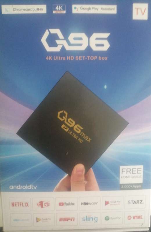 Q96MAX Smart TV Box 4K Ultra HD, Androidtv 4B+32GB (Upgrade to 1GB/8GB), Chromecast built-in