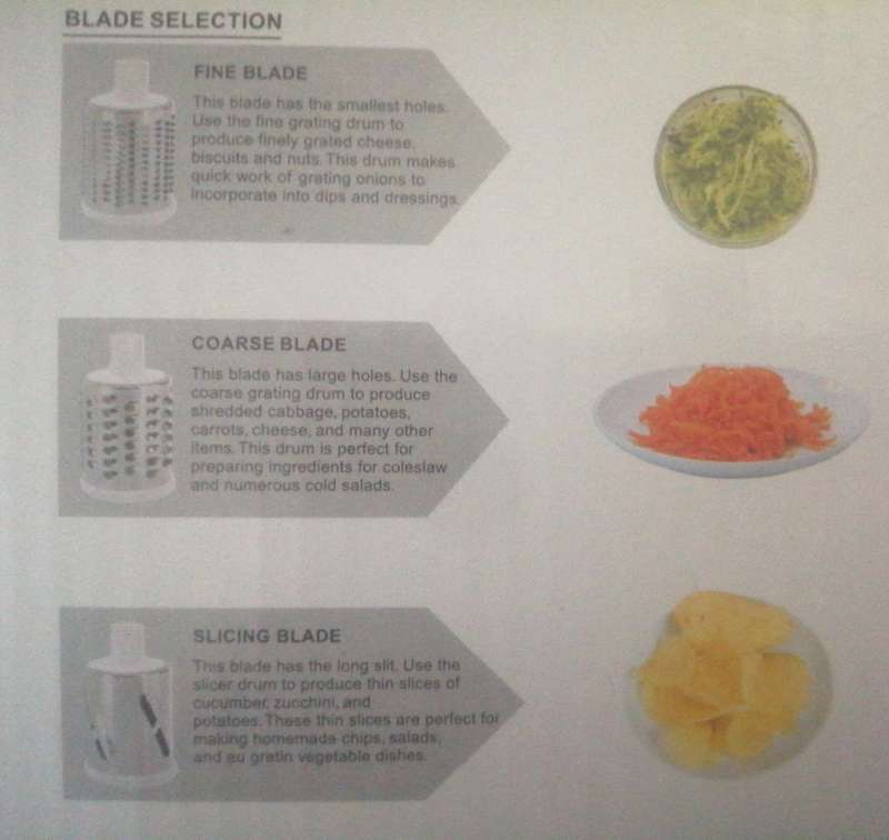 3 in 1 Tabletop drum rotary grater, with 3 blades, quickly and easily grate, slice and shred