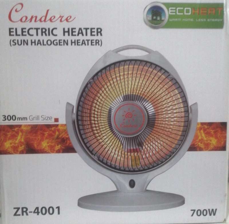 Condere 700W Ecoheat Sun Halogen Heater, uses less energy, 300mm grill size, 220-240V, 2 heat powers
