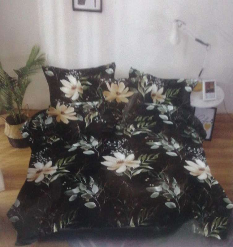 6pc Queen Set Duvet Cover, 2 standard + 2 continental pillow cases, 1x flat sheet