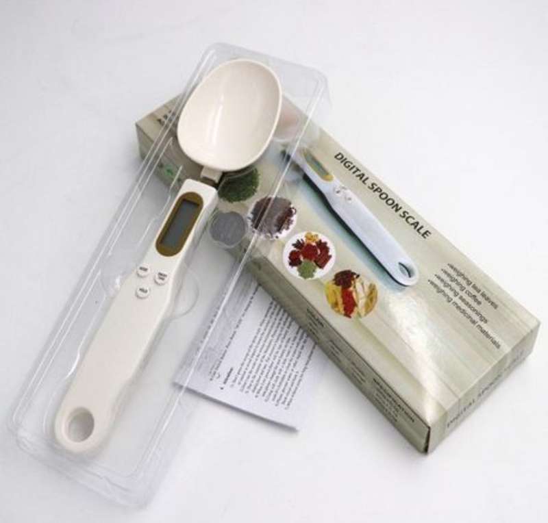 Portable digital spoon scale, LCD display, high precision strain gauge sensor system, auto power off