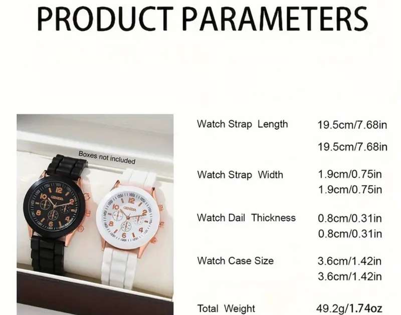 4pcs/set Couple Quartz Watch Analog Silicone Band Wrist Watch & Her King His Queen Bracelets