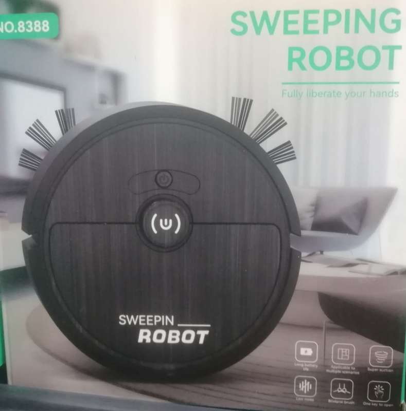 Sweeping Robot Vacuum Cleaner Rechargeable Wireless 1200pa, black