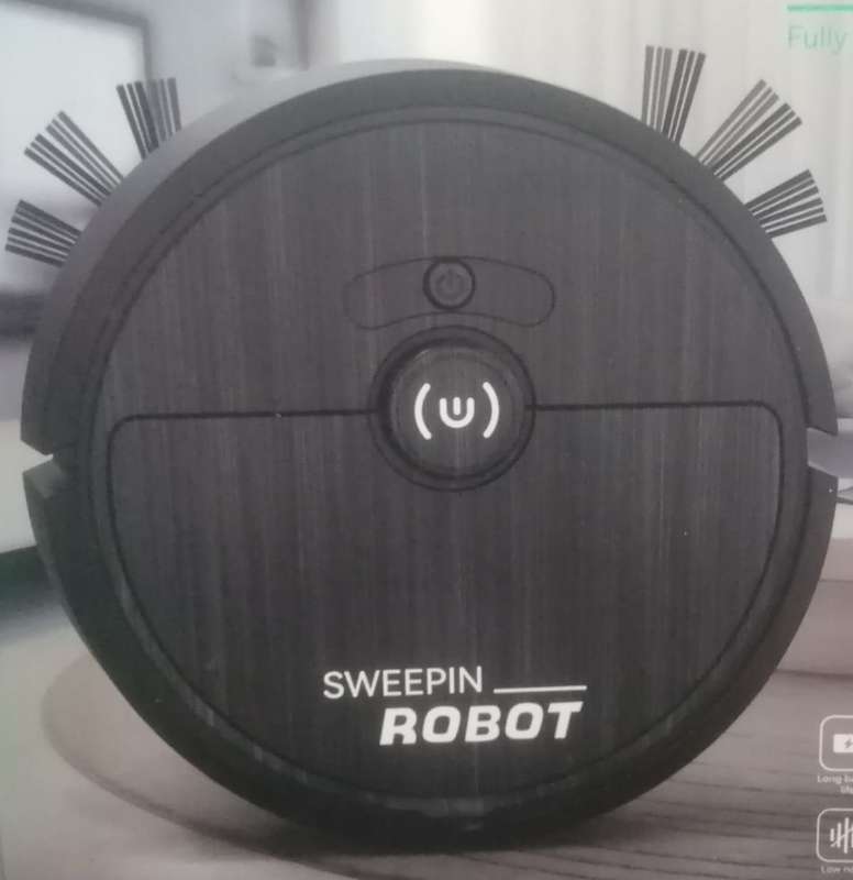 Sweeping Robot Vacuum Cleaner Rechargeable Wireless 1200pa, black