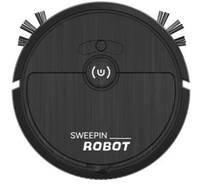Sweeping Robot Vacuum Cleaner Rechargeable Wireless 1200pa, black