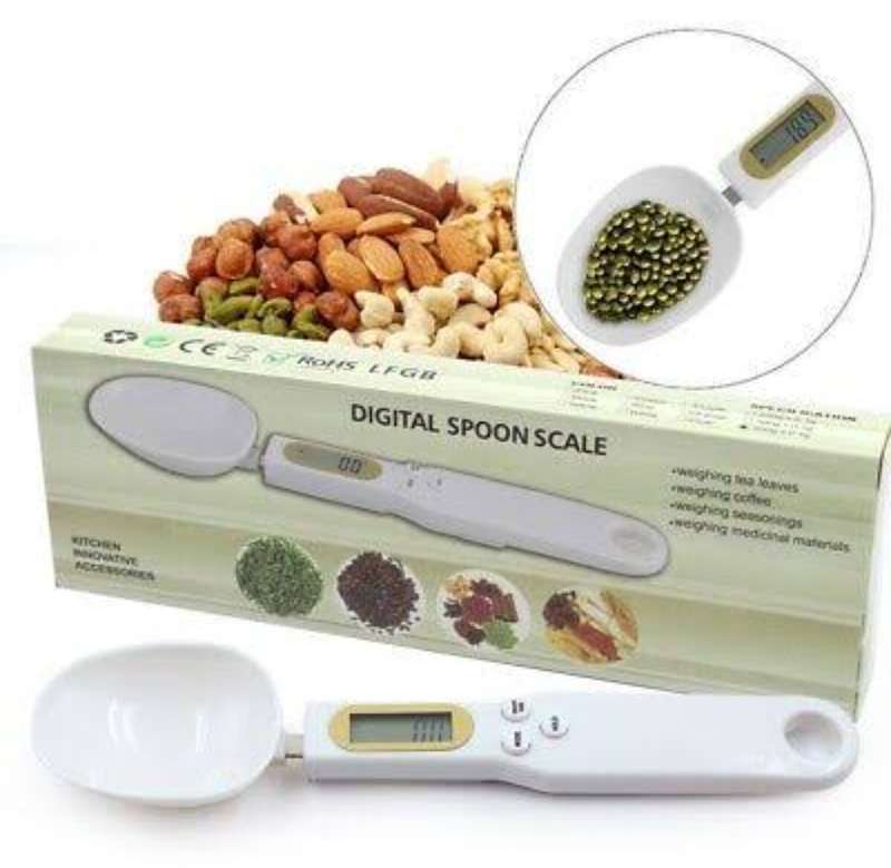 Portable digital spoon scale, LCD display, high precision strain gauge sensor system, auto power off