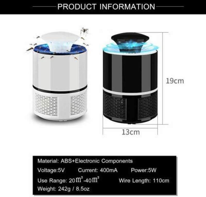 Electric mosquito catcher, insect trap zapper, flycatcher killing indoor home lamp