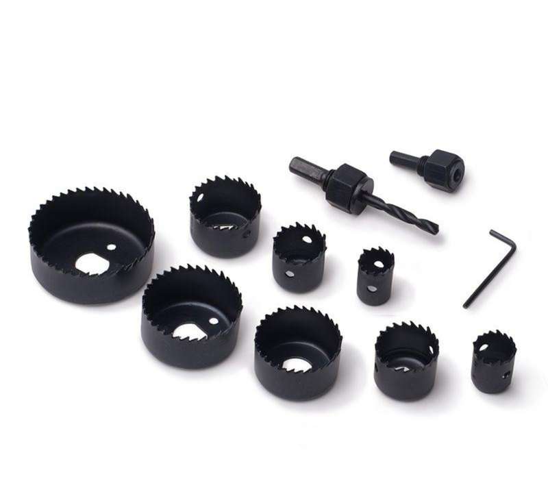 11Pcs Hole Saw Set, Size 19mm - 64mm, Suitable for wood alloys & thin sheet metal