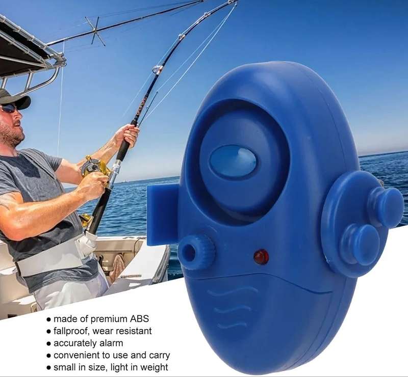 Fishing bite alarm, LED electronic fish biting indicator, sound alert fishing tool, color red