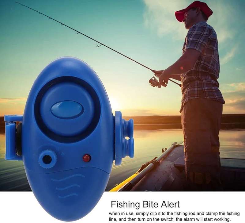Fishing bite alarm, LED electronic fish biting indicator, sound alert fishing tool, color red